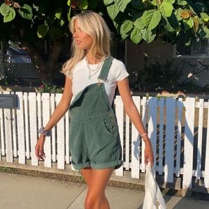 Green corduroy overalls princess Polly